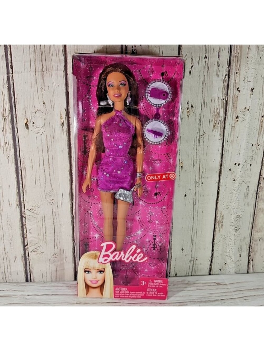 Target Glam Barbie Teresa Doll NRFB Brunette Purple Dress 2010 Mattel #T7583 New